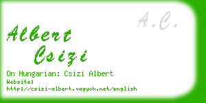 albert csizi business card